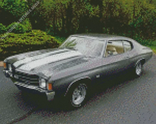 1972 grey chevelle Diamond Paintings