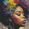 African black woman flowers Diamond Paintings