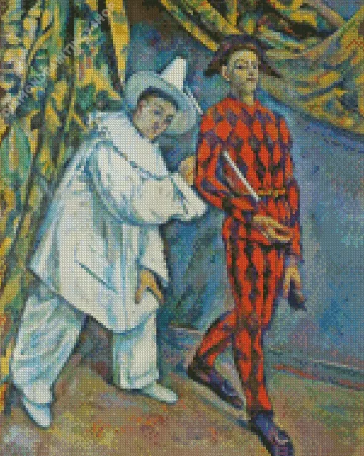 Pierrot and Harlequin by Paul Cezanne Diamond Paintings