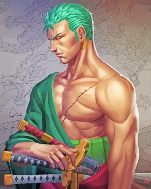 One Piece Roronoa Zoro Diamond Painting