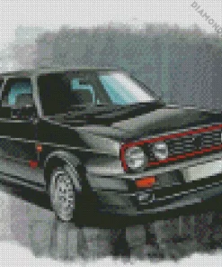 Vintage black vw golf gti Diamond With Numbers