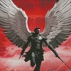 Winged black warrior angel Diamond Paintings