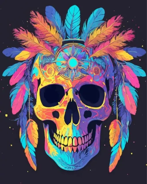 aboriginal skull Diamond Paintings