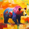 abstract bear Diamond With Numbers