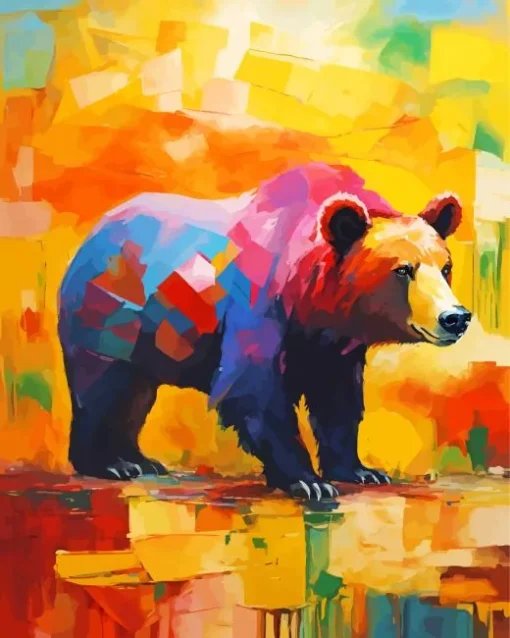 abstract bear Diamond With Numbers