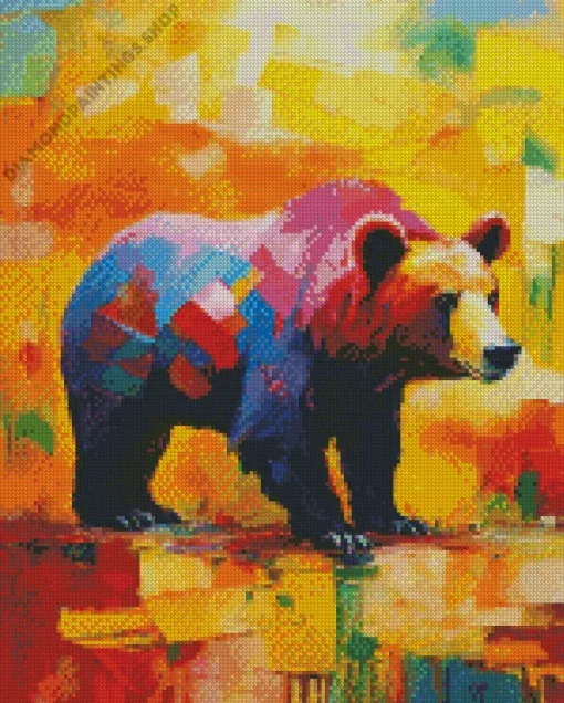 abstract bear Diamond With Numbers