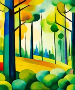 abstract green forest Diamond Paintings