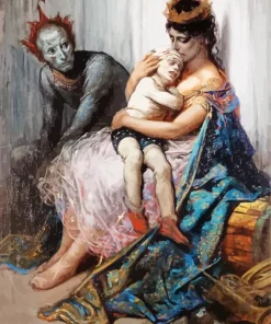 acrobats by gustave dore Diamond With Numbers