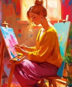 aesthetic female painter Diamond Paintings