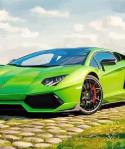 aesthetic green lamborghini Diamond Paintings