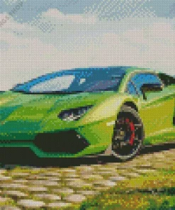 aesthetic green lamborghini Diamond Paintings