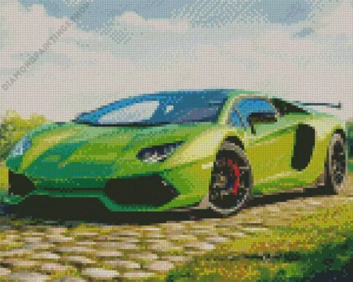 aesthetic green lamborghini Diamond Paintings