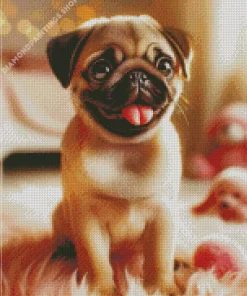 baby pug Diamond With Numbers