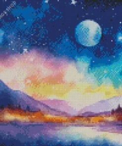 beautiful galaxy landscape Diamond Paintings