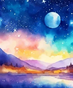 beautiful galaxy landscape Diamond Paintings