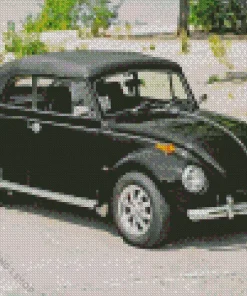 black vw beetle convertible car Diamond Paintings