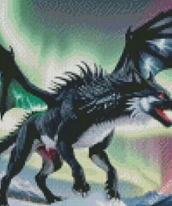 black wolf dragon Diamond Paintings