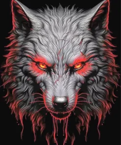 black wolf evil Diamond Paintings