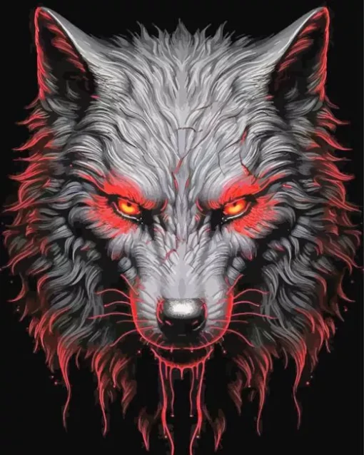 black wolf evil Diamond Paintings