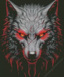 black wolf evil Diamond Paintings
