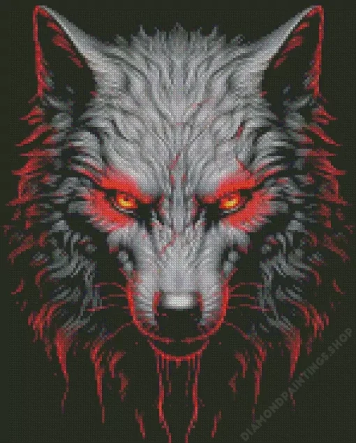 black wolf evil Diamond Paintings