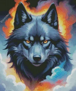 black wolf head Diamond Paintings