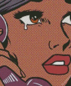 black woman crying pop art Diamond With Numbers