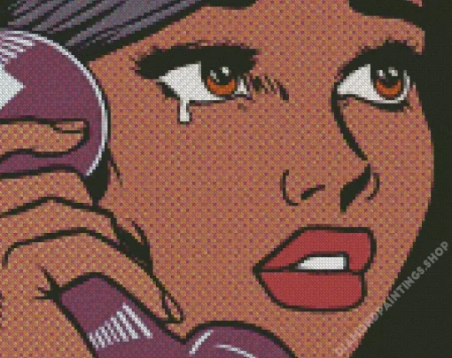 black woman crying pop art Diamond With Numbers