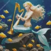 blond mermaid and fish Diamond Paintings