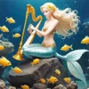 blond mermaid and fish Diamond Paintings