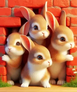 blonde bunnies Diamond Paintings