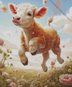 blonde cow in farm Diamond Paintings