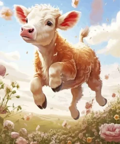 blonde cow in farm Diamond Paintings