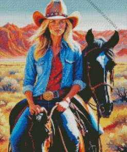 blonde cowgirl Diamond Paintings