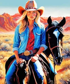blonde cowgirl Diamond Paintings