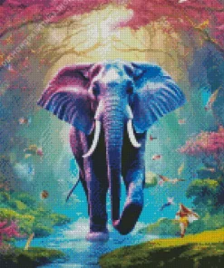 blue elephant Diamond Paintings