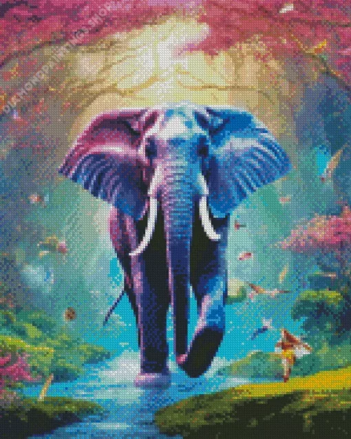 blue elephant Diamond Paintings