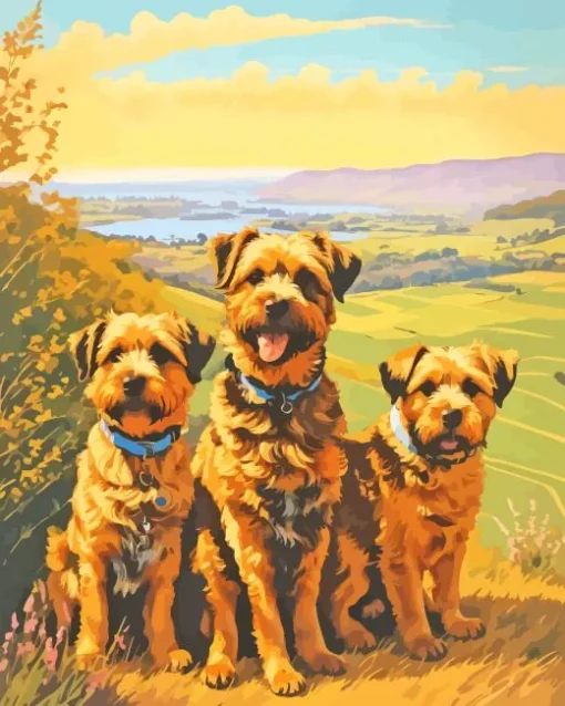 brown schnauzers Diamond Paintings