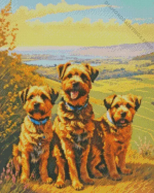 brown schnauzers Diamond Paintings