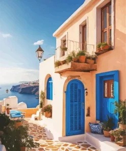 cool Greek Style patio art Diamond With Numbers