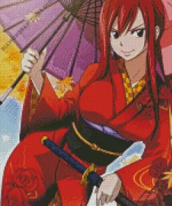cool erza kimono Diamond Paintings