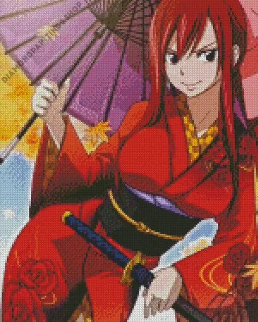 cool erza kimono Diamond Paintings