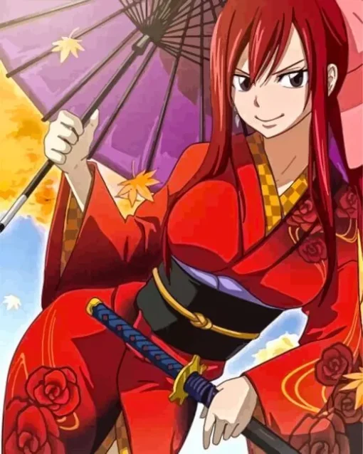 cool erza kimono Diamond Paintings