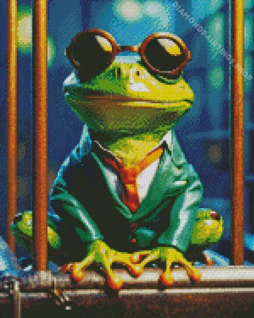 cool frog with glasses Diamond Paintings