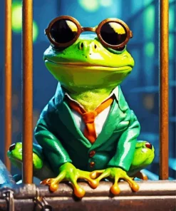 cool frog with glasses Diamond Paintings