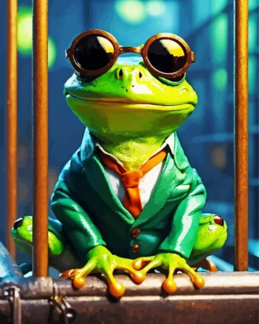 cool frog with glasses Diamond Paintings