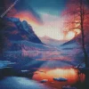 cool frozen lake Diamond Paintings