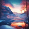 cool frozen lake Diamond Paintings