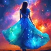 cool galaxy lady Diamond Paintings