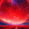 cool galaxy red Diamond Paintings